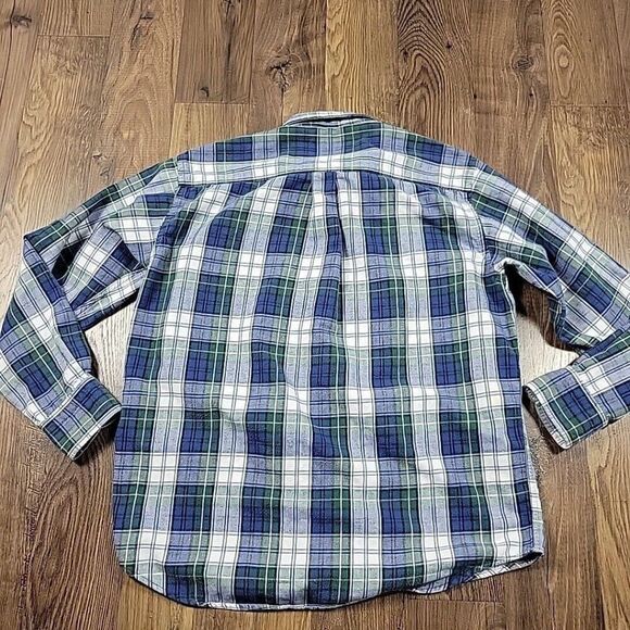 Cabelas Shirt Mens Medium Long Sleeve Button Front Pocket Outdoors Plaid FLAW - Picture 7 of 8